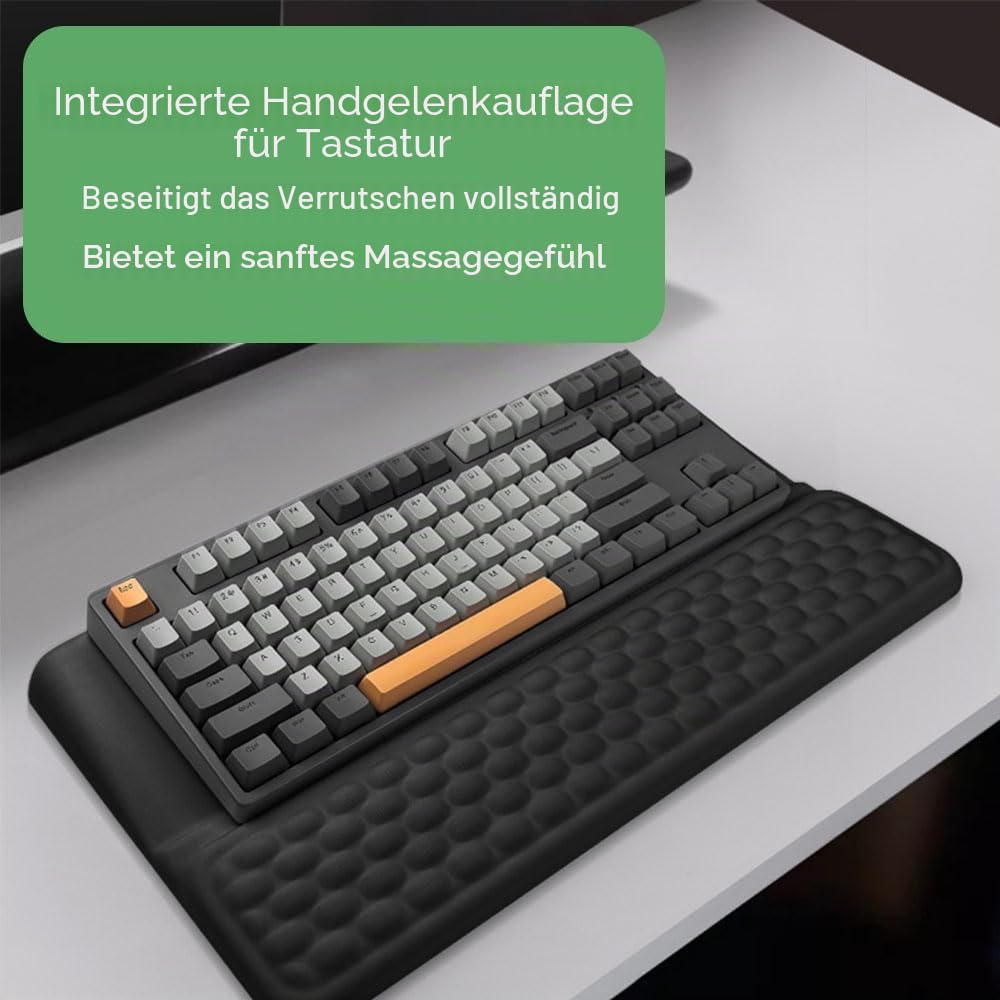 Sightday Tastatur-Handgelenkauflage mit Ständer, 2-in-1-Tastatur-Handgelenkstütze, weiche Memory-Schaum-Tastaturmatte, rutschfeste Tastaturauflage für Zuhause, Büro, Gaming, Schreibtischzubehör