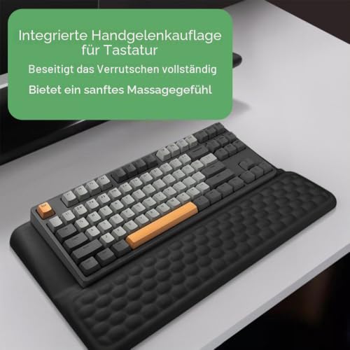 Sightday Tastatur-Handgelenkauflage mit Ständer, 2-in-1-Tastatur-Handgelenkstütze, weiche Memory-Schaum-Tastaturmatte, rutschfeste Tastaturauflage für Zuhause, Büro, Gaming, Schreibtischzubehör