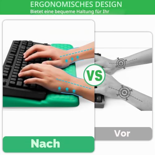 Sightday Tastatur-Handgelenkauflage mit Ständer, 2-in-1-Tastatur-Handgelenkstütze, weiche Memory-Schaum-Tastaturmatte, rutschfeste Tastaturauflage für Zuhause, Büro, Gaming, Schreibtischzubehör