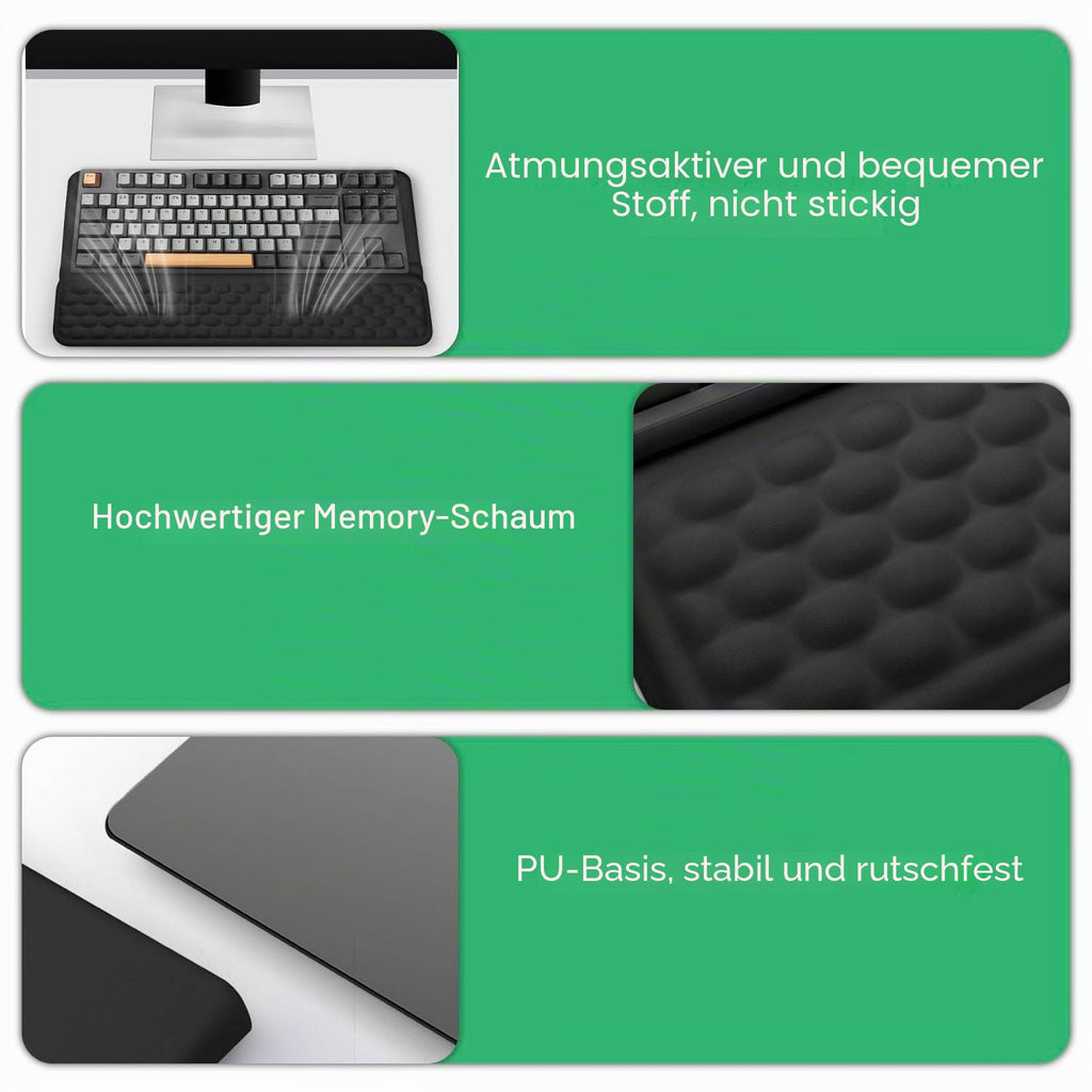 Sightday Tastatur-Handgelenkauflage mit Ständer, 2-in-1-Tastatur-Handgelenkstütze, weiche Memory-Schaum-Tastaturmatte, rutschfeste Tastaturauflage für Zuhause, Büro, Gaming, Schreibtischzubehör