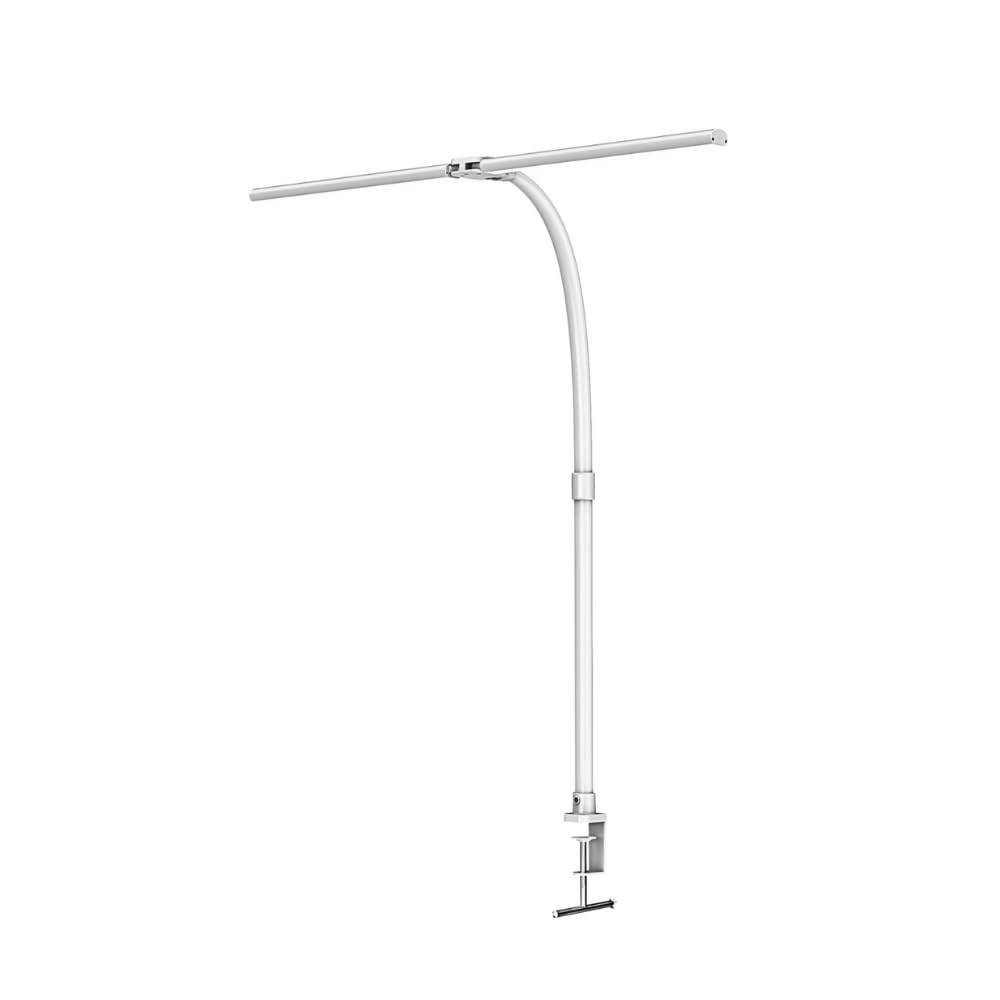 LUXULA LED Doppelkopf Schreibtischlampe, klemmbar, dimmbar, weiß