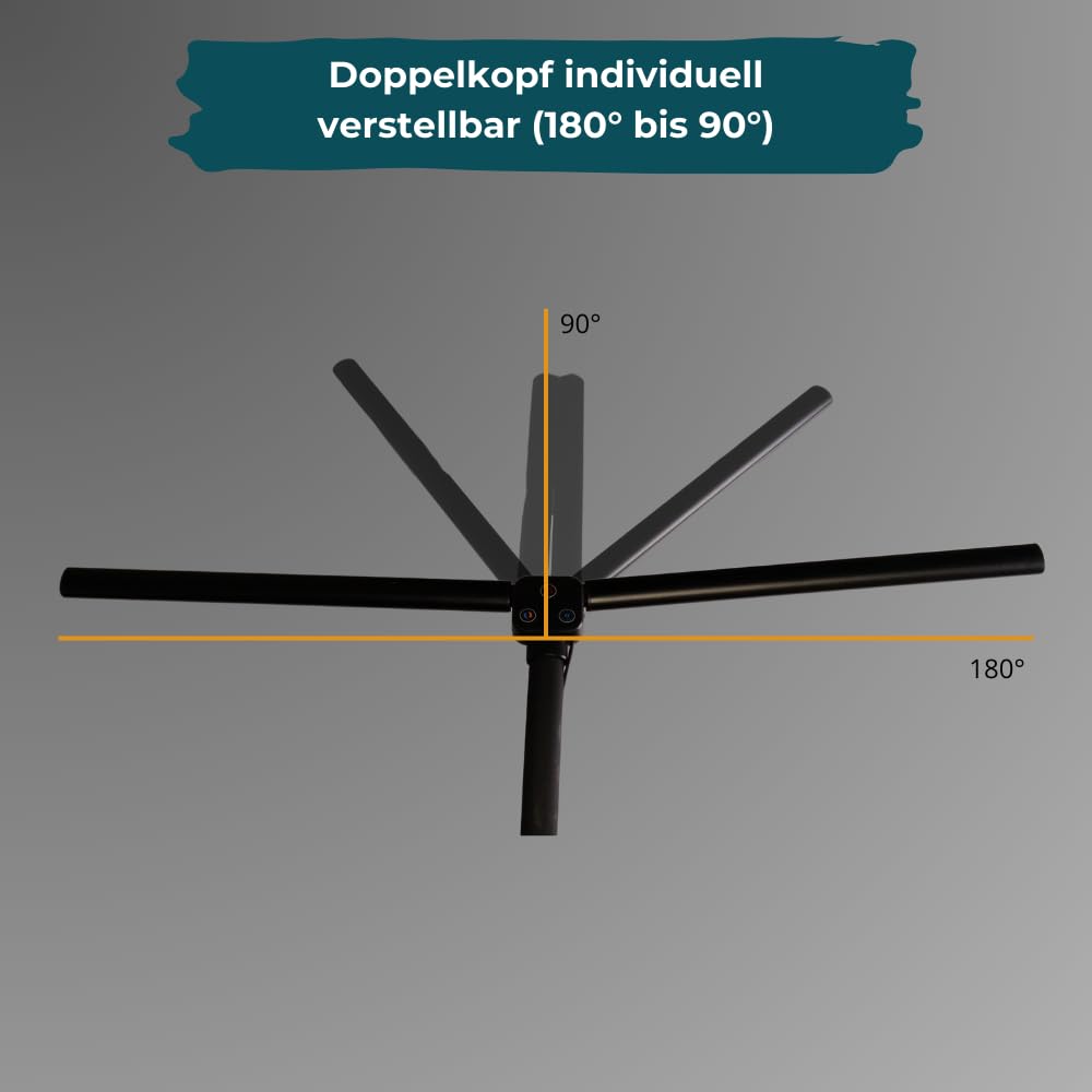 LUXULA LED Doppelkopf Schreibtischlampe, klemmbar, dimmbar, weiß
