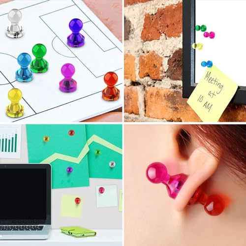 Wukong 10×16mm Kegelmagnete für Magnettafel, 56 Stück Kleine Magneten Starker Halt, Magnete Kühlschrank Magnete Stark Bunt, Whiteboard Magnete für Schule und Büro