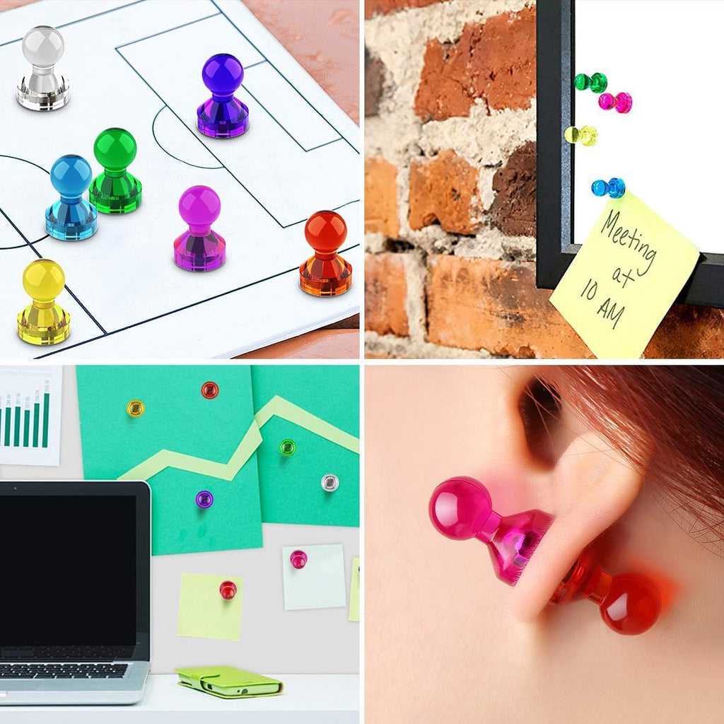 Wukong 10×16mm Kegelmagnete für Magnettafel, 56 Stück Kleine Magneten Starker Halt, Magnete Kühlschrank Magnete Stark Bunt, Whiteboard Magnete für Schule und Büro