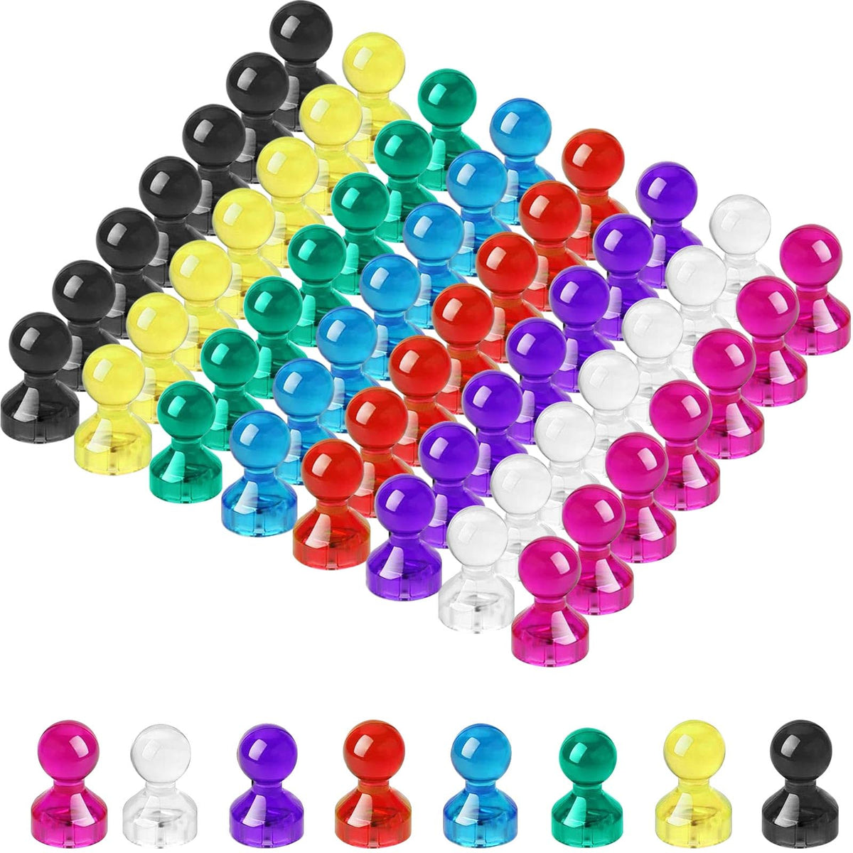 Wukong 10×16mm Kegelmagnete für Magnettafel, 56 Stück Kleine Magneten Starker Halt, Magnete Kühlschrank Magnete Stark Bunt, Whiteboard Magnete für Schule und Büro