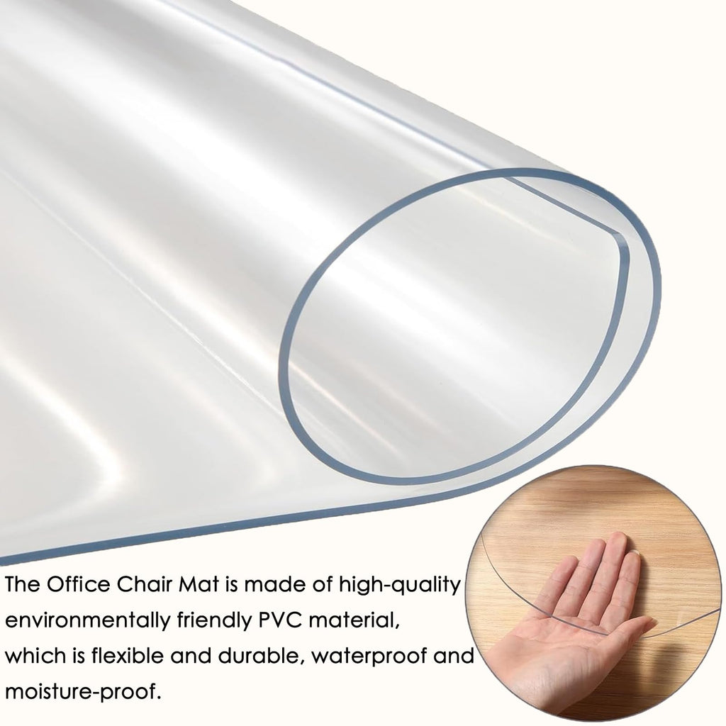 Bodenschutzmatte 50 x 180 cm Kratzfest, Transparent, Antirutsch Und Strapazierfähige, Versch. Größen, Stärke: 1,3 MM, Bodenschutzmatte Bürostuhl/Stuhlunterlage, Für Laminat & Fliesen, transparent
