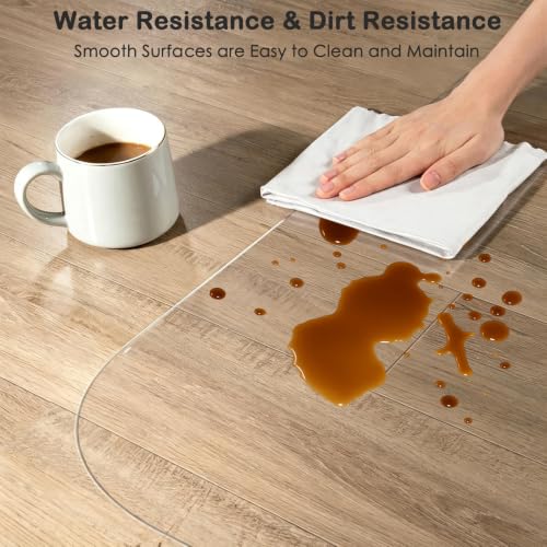 Bodenschutzmatte 50 x 180 cm Kratzfest, Transparent, Antirutsch Und Strapazierfähige, Versch. Größen, Stärke: 1,3 MM, Bodenschutzmatte Bürostuhl/Stuhlunterlage, Für Laminat & Fliesen, transparent