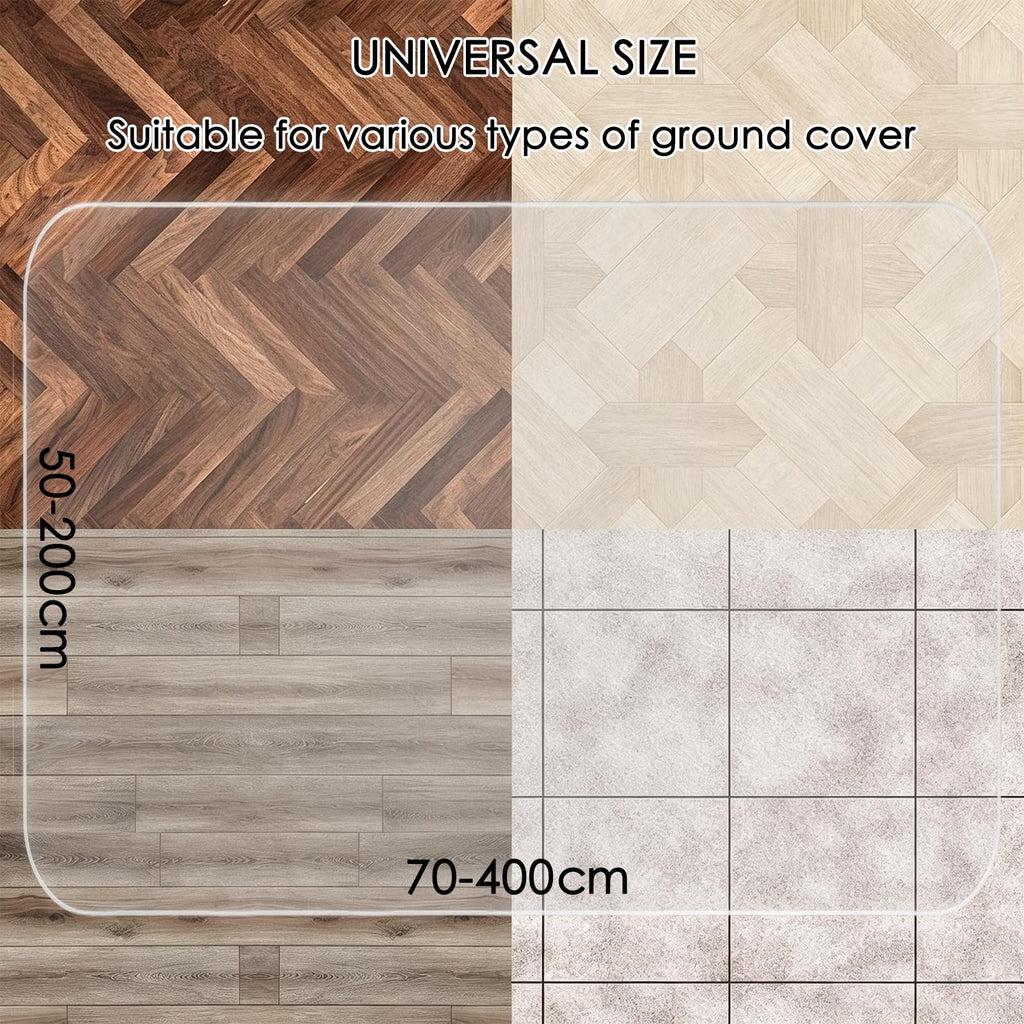 Bodenschutzmatte 50 x 180 cm Kratzfest, Transparent, Antirutsch Und Strapazierfähige, Versch. Größen, Stärke: 1,3 MM, Bodenschutzmatte Bürostuhl/Stuhlunterlage, Für Laminat & Fliesen, transparent