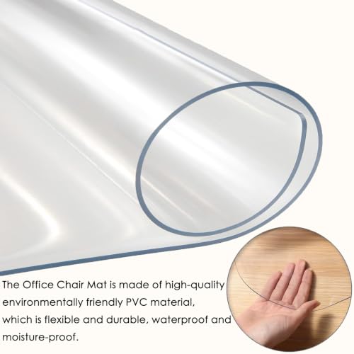 Bodenschutzmatte 50 x 180 cm Kratzfest, Transparent, Antirutsch Und Strapazierfähige, Versch. Größen, Stärke: 1,3 MM, Bodenschutzmatte Bürostuhl/Stuhlunterlage, Für Laminat & Fliesen, transparent