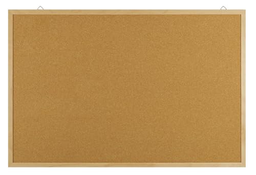 OFFICE PRODUCTS Pinnwand Notizbrett aus Kork / 60 x 40 cm/ 1 Stück/Rechteckig/Korktafel Korkplatte Korkwand Kork/ideal für Zuhause und fürs Büro/Holzrahmen Memoboard