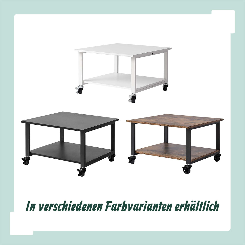 Relaxdays Druckertisch mit Rollen, schwarz