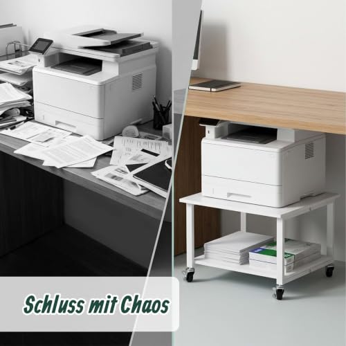 Relaxdays Druckertisch mit Rollen, schwarz