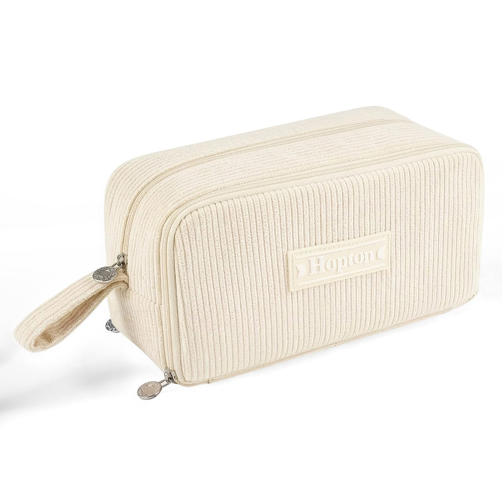 Federmäppchen Cord, Mäppchen 3 Fächer,Große Kapazität Federtaschen (Beige)