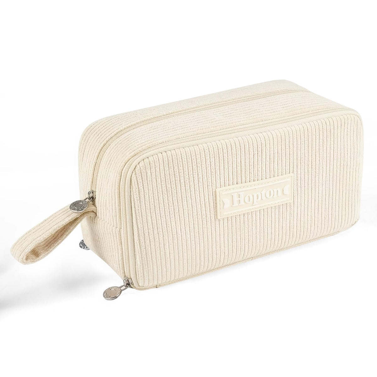 Federmäppchen Cord, Mäppchen 3 Fächer,Große Kapazität Federtaschen (Beige)