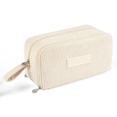 Federmäppchen Cord, Mäppchen 3 Fächer,Große Kapazität Federtaschen (Beige)