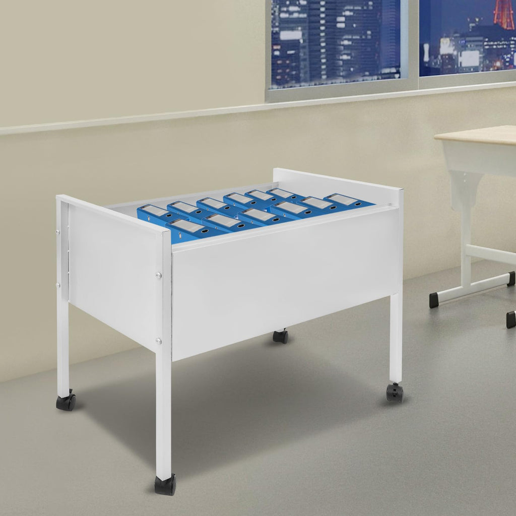 Hängeregisterwagen Rollwagen Büro Metall 70x37x60cm Silber Aktenwagen