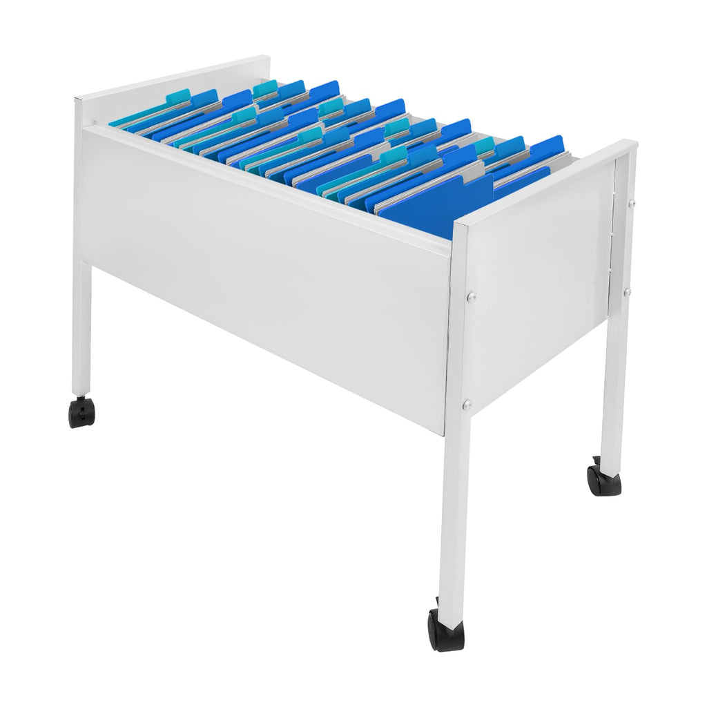 Hängeregisterwagen Rollwagen Büro Metall 70x37x60cm Silber Aktenwagen