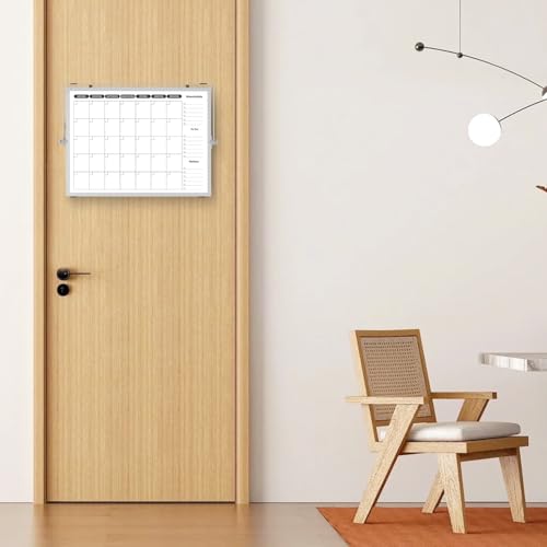 Doppelseitiges Whiteboard Wochenplaner/Monatsplaner abwischbar mit Halter für Tisch und zum aufhängen für Wand 40 x 30 cm