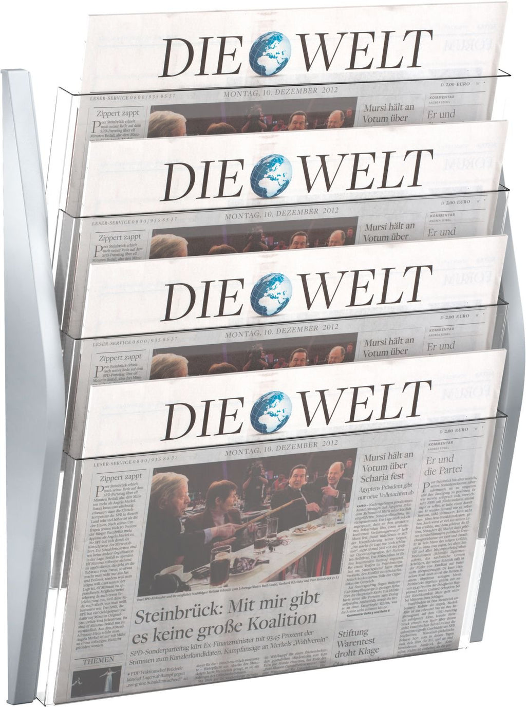 helit H6270400 - Wandbogendisplay „the arc“ , 4 Taschen, DIN A3 quer, silber