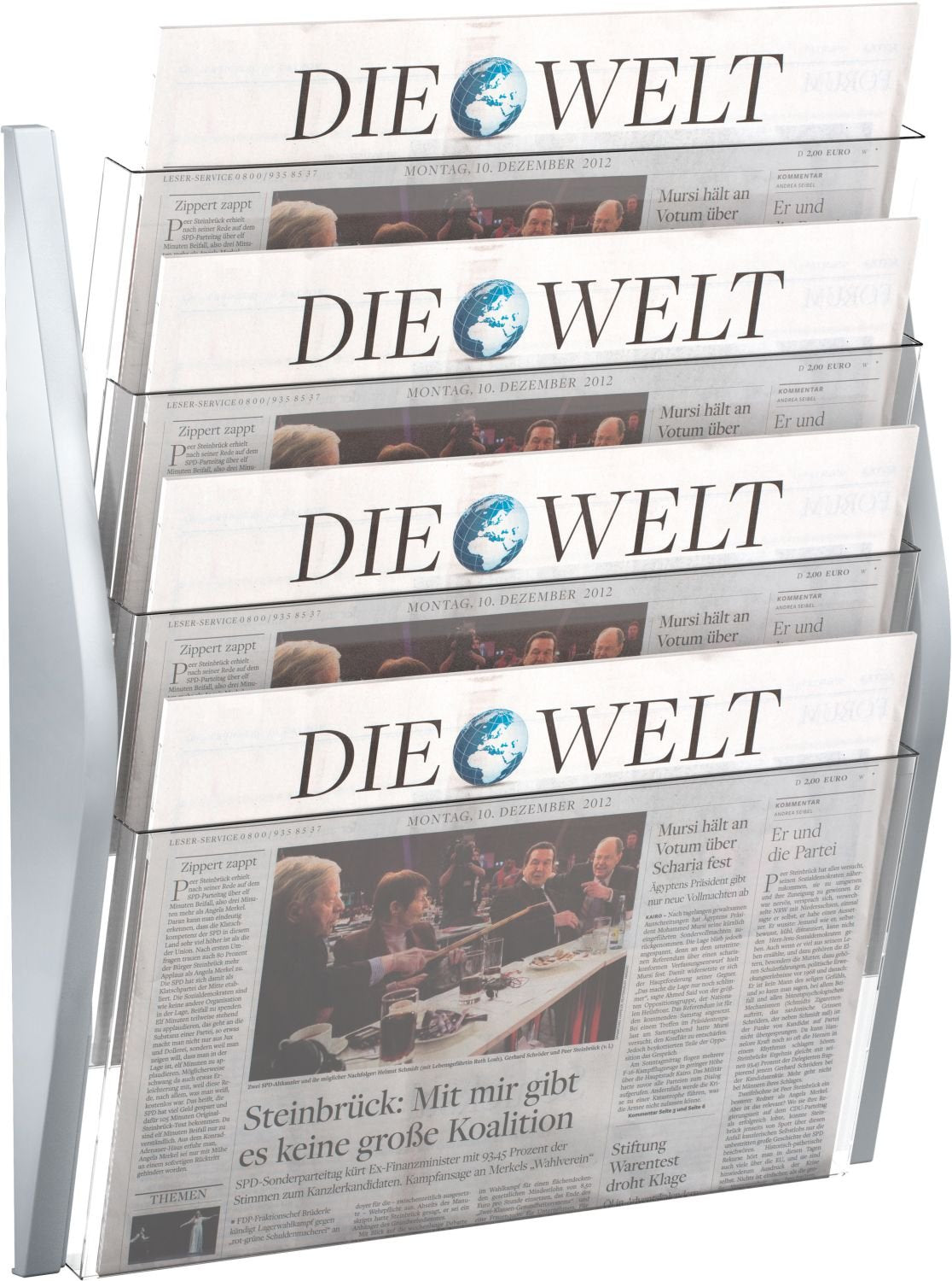 helit H6270400 - Wandbogendisplay „the arc“ , 4 Taschen, DIN A3 quer, silber