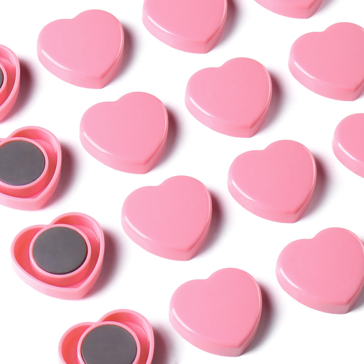 Magnete für Magnettafel, 20 Stück Rosa Herz Magnete Stark - Mini Kühlschrankmagnete, Bunt & Dekorative magneten starker Halt für Schule & Büro - Klein Magnet für Whiteboard Magnetwand Pinnwand