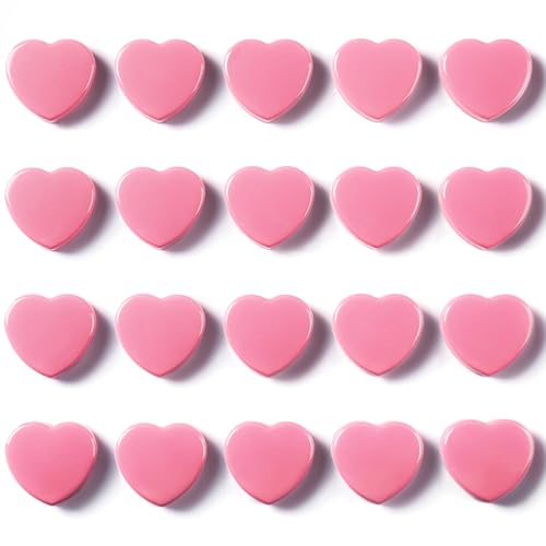 Magnete für Magnettafel, 20 Stück Rosa Herz Magnete Stark - Mini Kühlschrankmagnete, Bunt & Dekorative magneten starker Halt für Schule & Büro - Klein Magnet für Whiteboard Magnetwand Pinnwand
