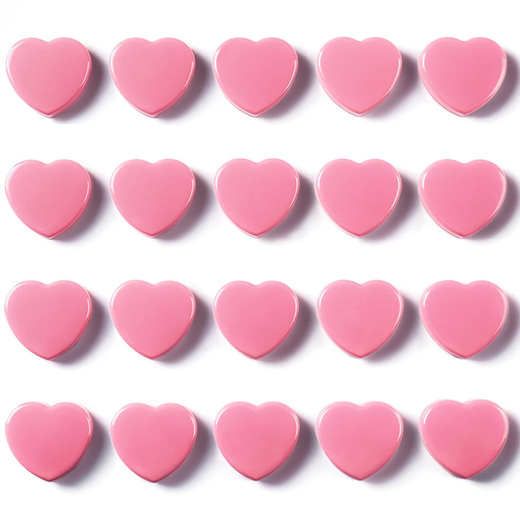 Magnete für Magnettafel, 20 Stück Rosa Herz Magnete Stark - Mini Kühlschrankmagnete, Bunt & Dekorative magneten starker Halt für Schule & Büro - Klein Magnet für Whiteboard Magnetwand Pinnwand