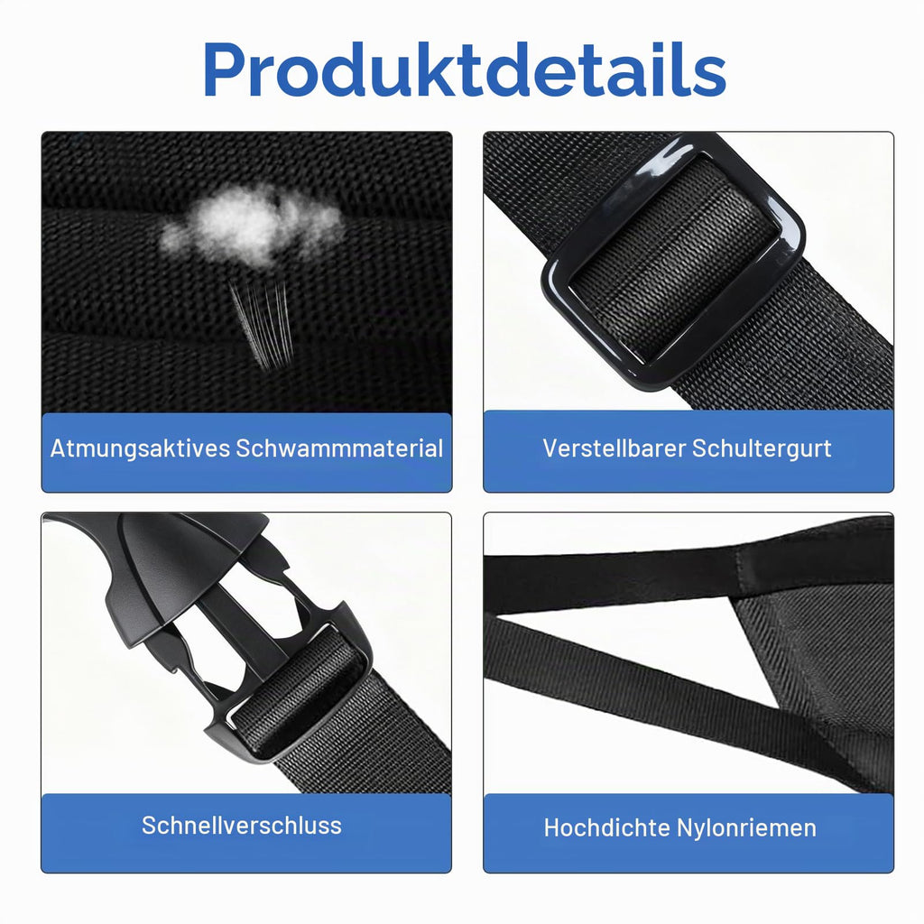 Fußhängematte Flugzeug mit Memory Foam & Beinauflage