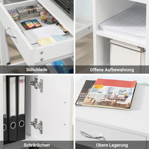 SoBuy Druckerschrank mit Schublade, Rollcontainer für Büro, 50x75x40 cm