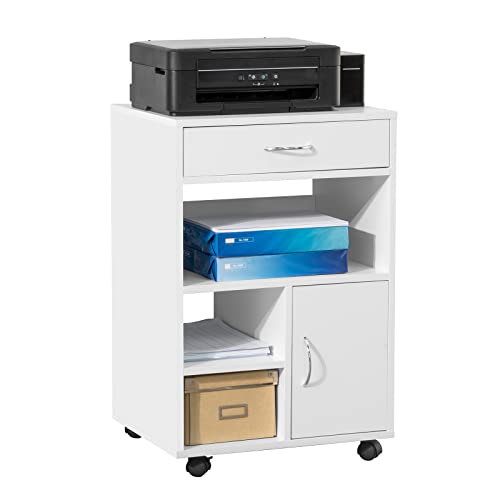 SoBuy Druckerschrank mit Schublade, Rollcontainer für Büro, 50x75x40 cm