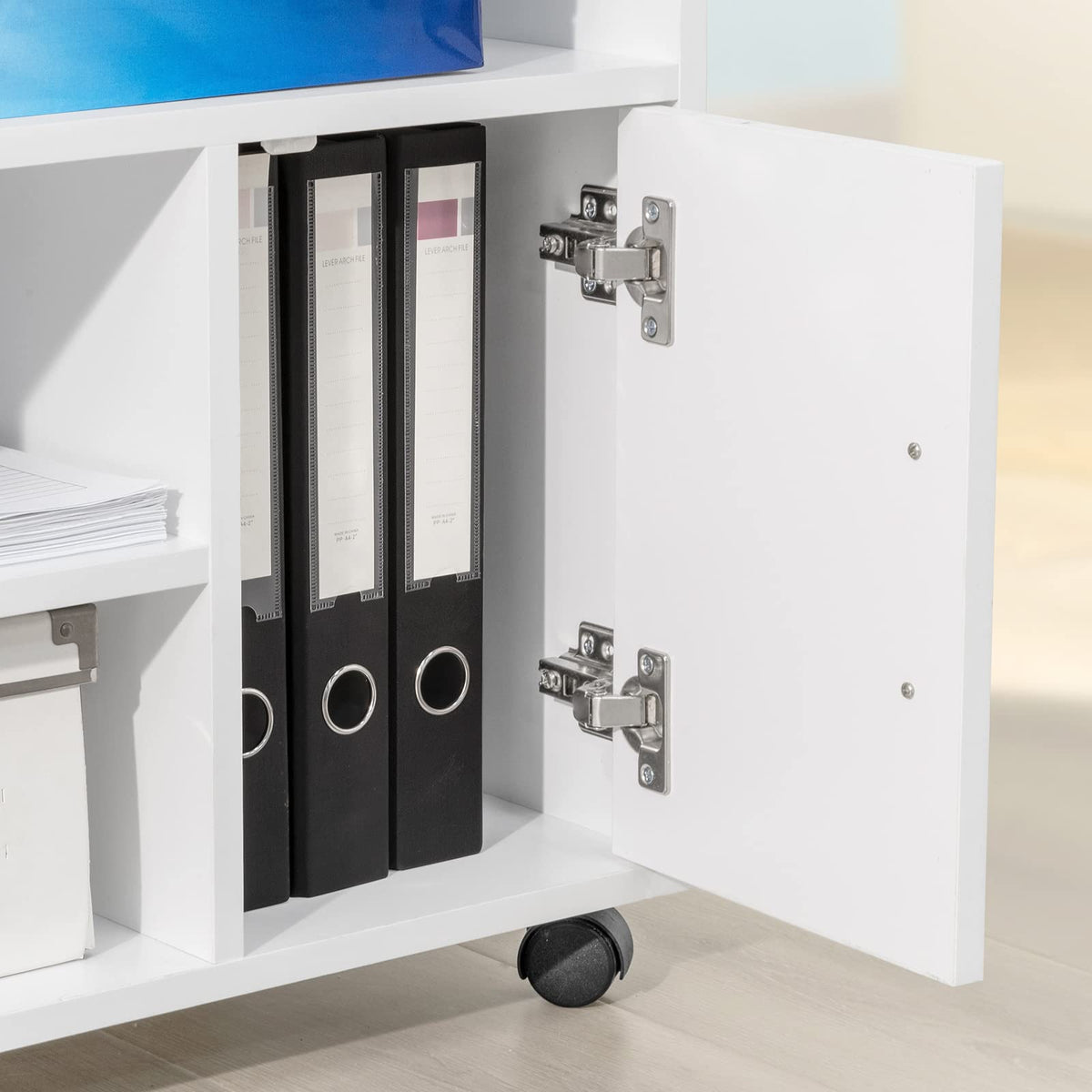 SoBuy Druckerschrank mit Schublade, Rollcontainer für Büro, 50x75x40 cm