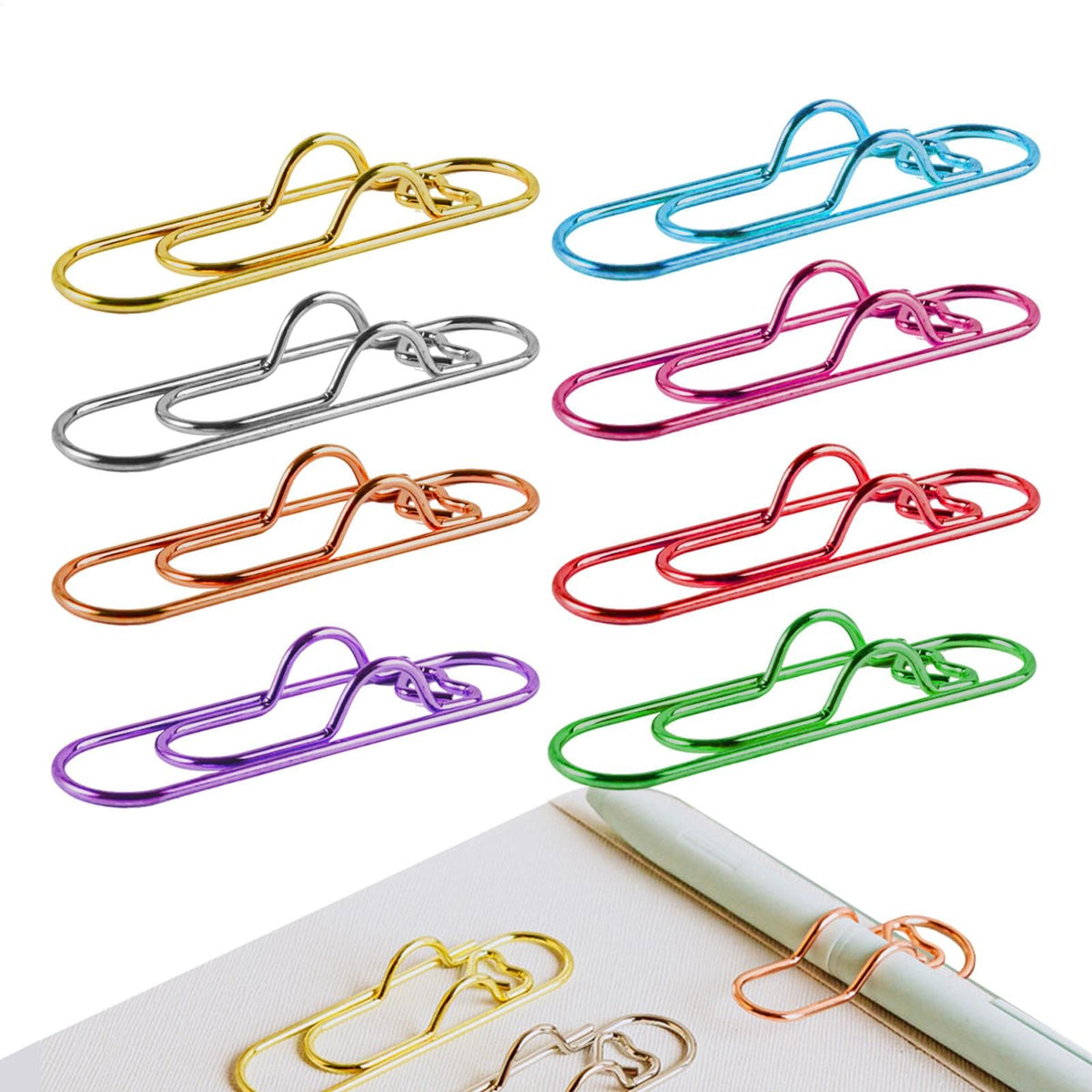 8 Stück Stiftklammern Aus Metall Für Notizbücher, Stifthalter Notizbuch, Stiftschlaufe, Retractable Pen Holder, Multifunktionale Leichte Stifthalter, Büroklammer-Stifthalter Für Notizbücher, Bücher