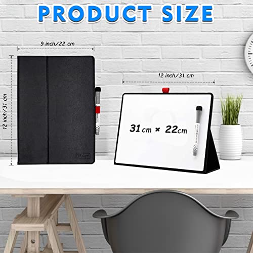 iNenya tragbar Whiteboard A4 – aufklappbar, aufstellbar – leicht abwischbares kleines Whiteboard – inkl. Marker, 31x22 cm, Schwarz