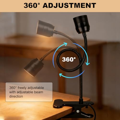 LED Leselampe mit Klemme und Schwanenhals 3 Lichtfarben Dimmbar