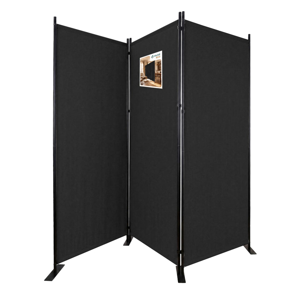 VOUNOT® Paravent Raumteiler 3 Teilig Freistehend Stoff Trennwand Klappbar Sichtschutz Stellwand für Balkon Wohnzimmer Schlafzimmer und Büro 262 x 30 x 173 cm Anthrazit