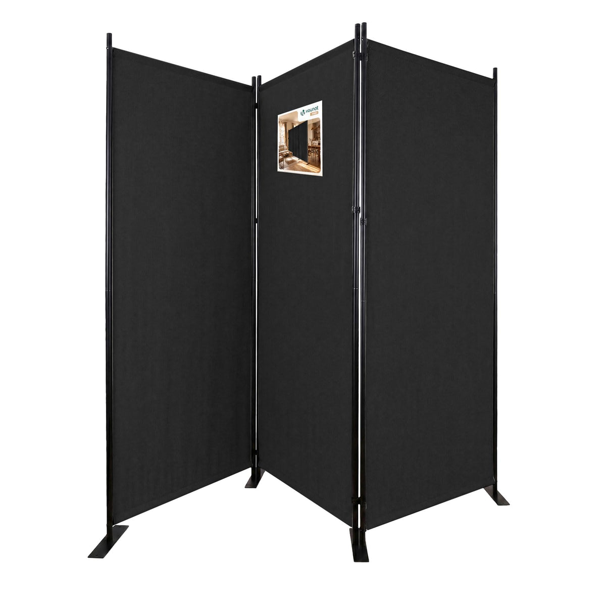 VOUNOT® Paravent Raumteiler 3 Teilig Freistehend Stoff Trennwand Klappbar Sichtschutz Stellwand für Balkon Wohnzimmer Schlafzimmer und Büro 262 x 30 x 173 cm Anthrazit