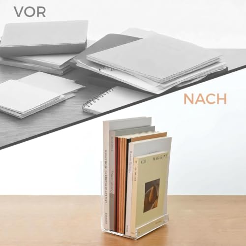 2er Set Acryl Buchständer J-Form, Buchstütze & Tablet Halter