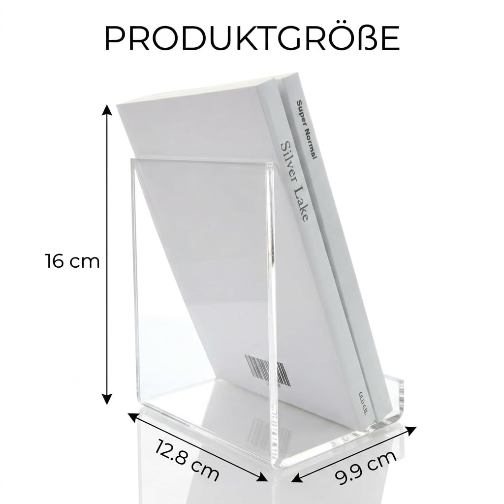 2er Set Acryl Buchständer J-Form, Buchstütze & Tablet Halter