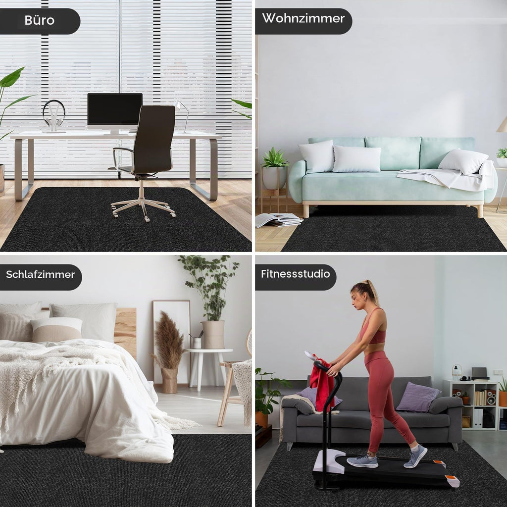 BBodenschutzmatte für Hartböden,105×120cm – 5,5 mm dick (Schwarz)