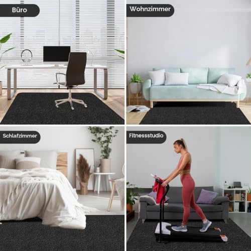 BBodenschutzmatte für Hartböden,105×120cm – 5,5 mm dick (Schwarz)