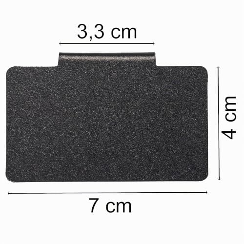 15 Etikettenhalter aus PVC Schwarz 4x7cm Beschriftungsclip für Regal 1,5cm
