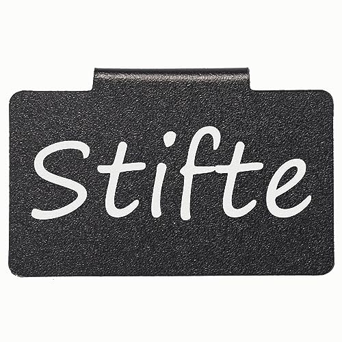 15 Etikettenhalter aus PVC Schwarz 4x7cm Beschriftungsclip für Regal 1,5cm