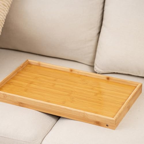 HOMSFOU Klappbarer Schoßschreibtisch aus Bambus Faltbarer Kleiner Tisch Beige Minimalistisch für Schlafzimmer Bett und Sofa Platzsparend Verstaubar