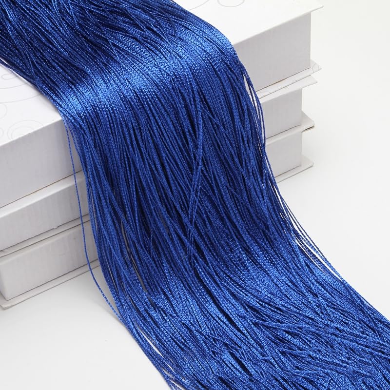 2 Stück 100 x 200 cm Fadenvorhang Vorhang Dekovorhang Raumteiler Türvorhang Fenstervorhang Fadenvorhänge Fadengardine für Türen, Wohnzimmer, als Raumteiler oder Dekoration, Polyester -Dunkelblau