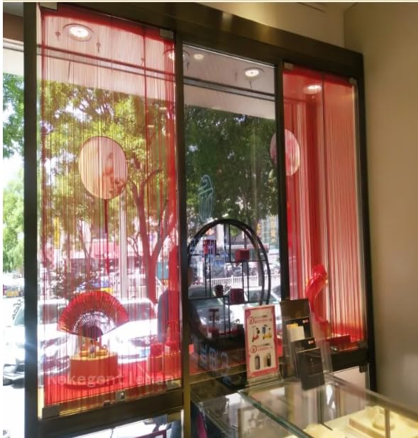 2 Stück 100 x 200 cm Fadenvorhang Vorhang Dekovorhang Raumteiler Türvorhang Fenstervorhang Fadenvorhänge Fadengardine für Türen, Wohnzimmer, als Raumteiler oder Dekoration, Polyester -Dunkelblau