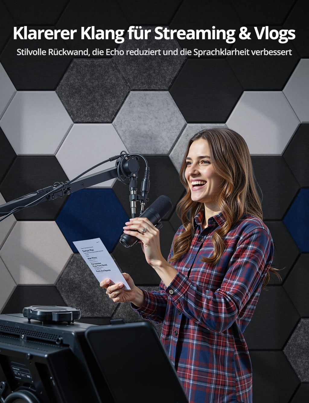 Acoustic Panels Hexagon Schallabsorber Selbstklebend für Gaming Wand