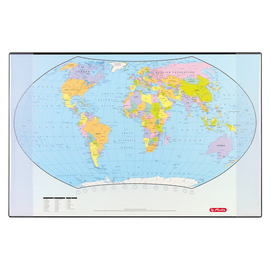 Herlitz 5552203 Schreibunterlage Weltkarte 70x45cm
