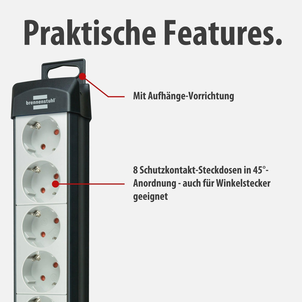 Brennenstuhl Premium-Line Steckdosenleiste 8-Fach, 5m
