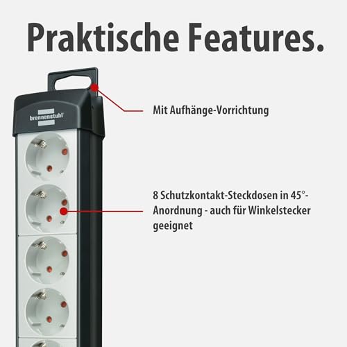 Brennenstuhl Premium-Line Steckdosenleiste 8-Fach, 5m