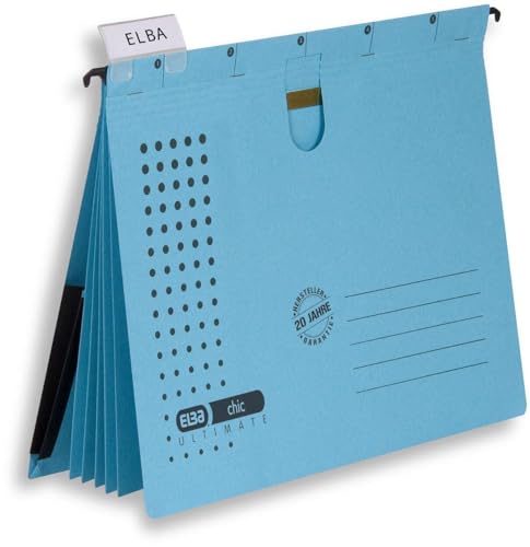 ELBA Mehrfach-Hängehefter chic, für A4, blau, 5er Pack, Hängeregister